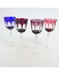 Série de 4 Verres à Pied Cristallin Colorés