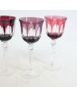 Série de 4 Verres à Pied Cristallin Colorés