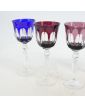 Série de 4 Verres à Pied Cristallin Colorés