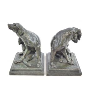 Pair of Small Bronze Dog Figures Signed C.VALTON
