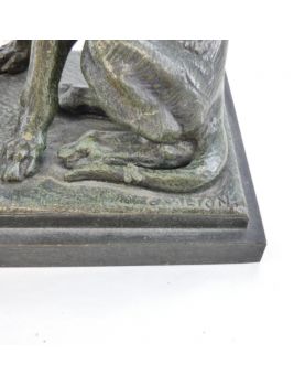 Pair of Small Bronze Dog Figures Signed C.VALTON