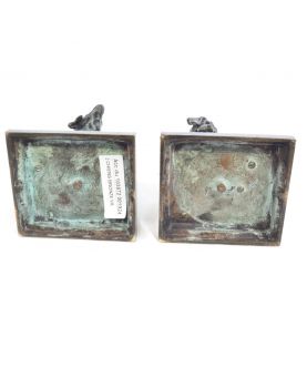 Pair of Small Bronze Dog Figures Signed C.VALTON