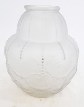 Vase en Verre Dépoli Art Déco