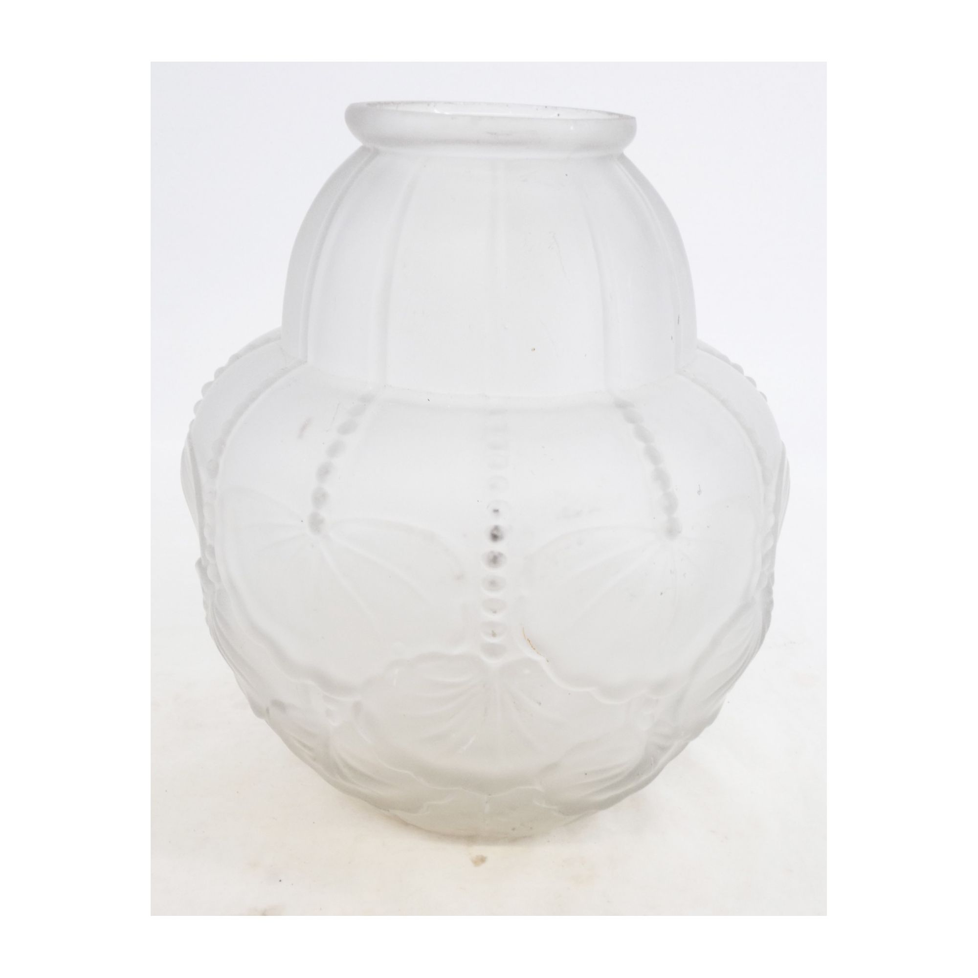 Vase en Verre Dépoli Art Déco Vase en Verre Dépoli Art Déco