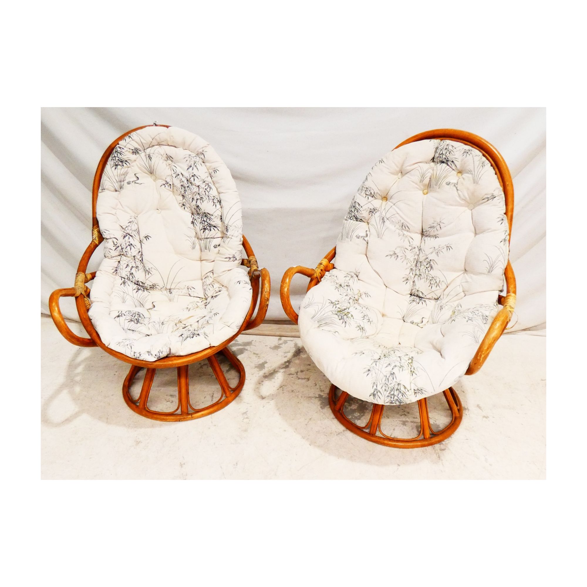 Paire de Fauteuils en Rotin Paire de Fauteuils en Rotin