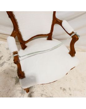 Fauteuil Relooké Moumoute Blanche