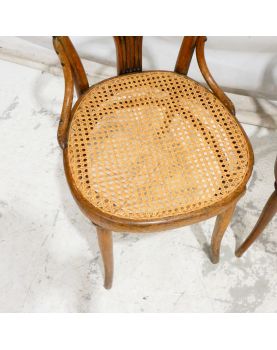 Pair of Bistro Chairs with Cane Seats