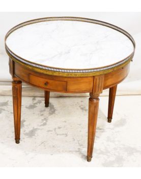 Bouillotte Table White Marble Top