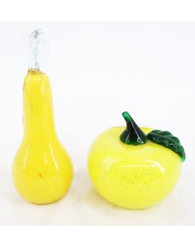 2 Murano Style Blown Glass Fruits