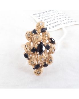 Bague en Or 14k avec Pierres Noires 5.2 Grammes
