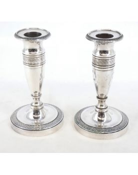 Pair of Small Metal Candlesticks