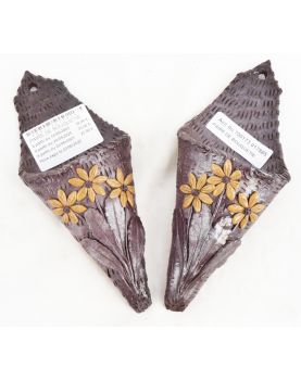 Paire de Petites Bouquetières en Terre Cuite