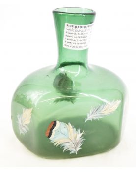 Vase en Verre Émaillé de Plume Artiste de Paris