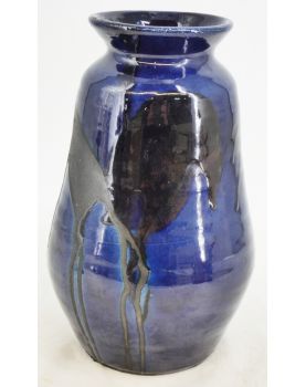 Vase en Céramique d’Art Glaçure Bleue Signé Thomas BUXO 1960