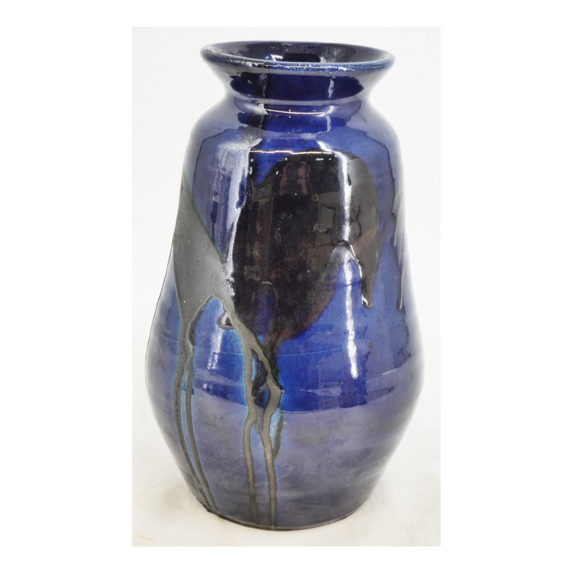 Vase en Céramique d’Art Glaçure Bleue Signé Thomas BUXO 1960 Vase en Céramique d’Art Glaçure Bleue Signé Thomas BUXO 1960