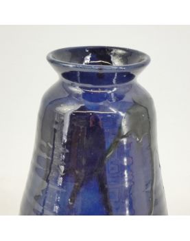 Vase en Céramique d’Art Glaçure Bleue Signé Thomas BUXO 1960