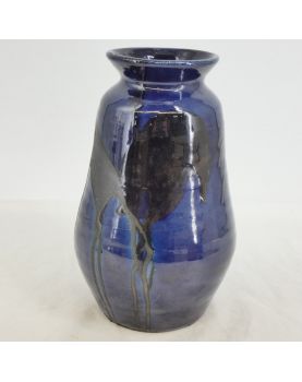Vase en Céramique d’Art Glaçure Bleue Signé Thomas BUXO 1960