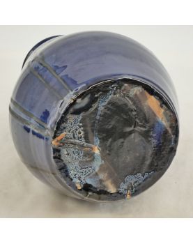 Vase en Céramique d’Art Glaçure Bleue Signé Thomas BUXO 1960