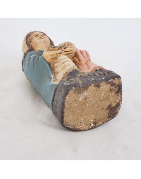 Petit Sujet Vierge à l’Enfant en Pierre Polychrome