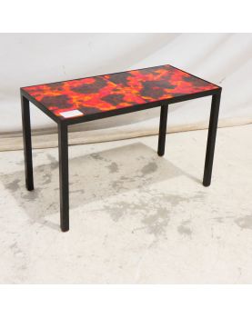 Vintage Coffee Table with Red Tiles Unfixed