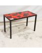 Table Basse Vintage avec Carreaux Rouges Non Fixé