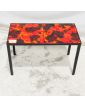 Table Basse Vintage avec Carreaux Rouges Non Fixé