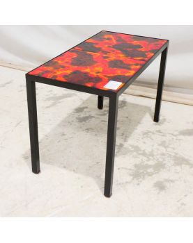 Table Basse Vintage avec Carreaux Rouges Non Fixé