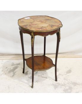 Louis XV Style Pedestal Table with Marble Top