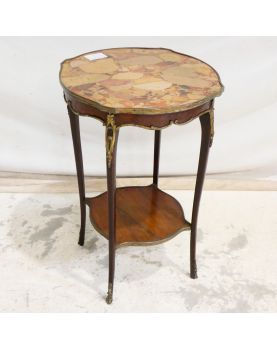 Louis XV Style Pedestal Table with Marble Top