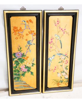 Pair of Lacquered Wood Panels