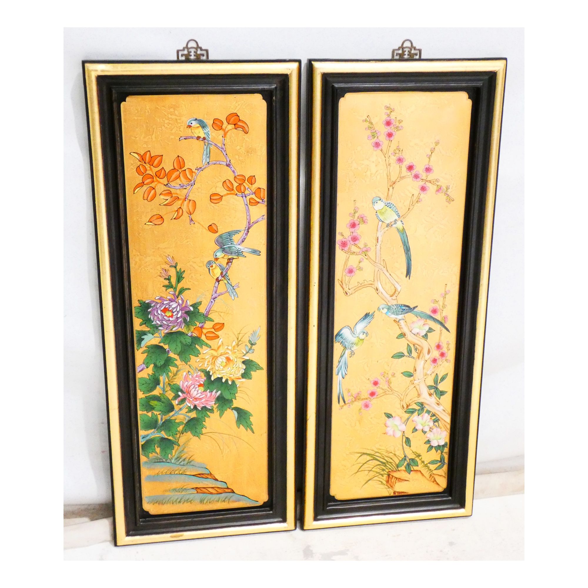 Pair of Lacquered Wood Panels Pair of Lacquered Wood Panels
