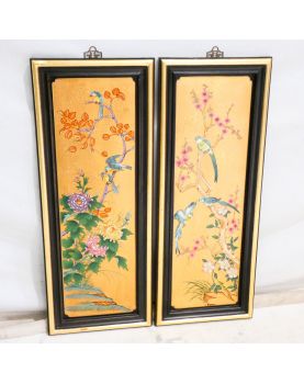 Pair of Lacquered Wood Panels