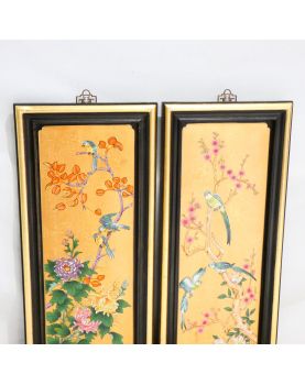 Pair of Lacquered Wood Panels