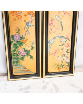 Paire de Panneaux en Bois Laqué