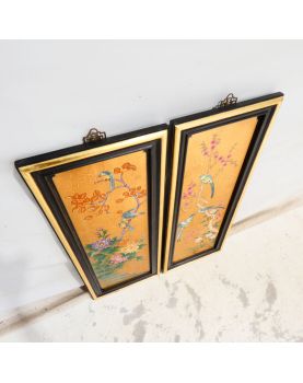Pair of Lacquered Wood Panels