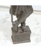 Statue de Guerrier Ethnique en Bois et Laiton