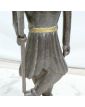 Statue de Guerrier Ethnique en Bois et Laiton