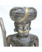 Statue de Guerrier Ethnique en Bois et Laiton