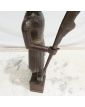 Statue de Guerrier Ethnique en Bois et Laiton