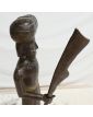 Statue de Guerrier Ethnique en Bois et Laiton