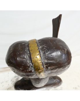 Ethnic Warrior Statue in Wood and Brass
