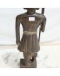 Statue de Guerrier Ethnique en Bois et Laiton