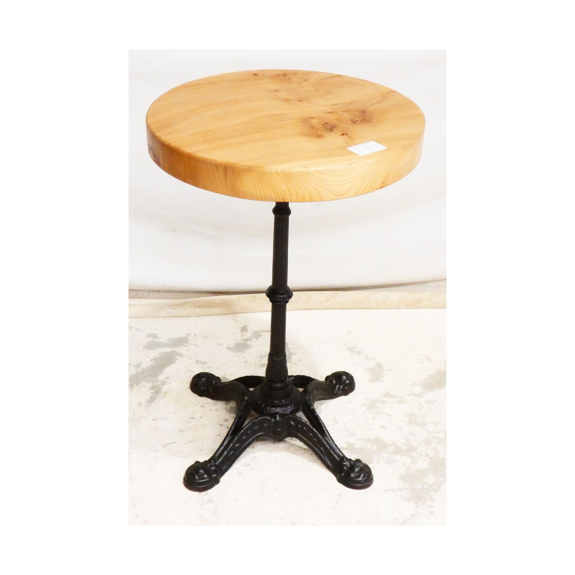 Cast Iron Bistro Pedestal with Elm Top Cast Iron Bistro Pedestal with Elm Top