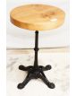 Cast Iron Bistro Pedestal with Elm Top