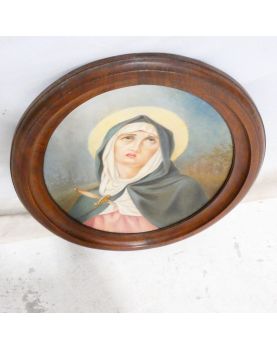Oil on Oval Canvas Our Lady of Sorrows