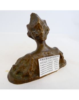 Petit Buste de Femme en Bronze Signé W.PERELMAGNE