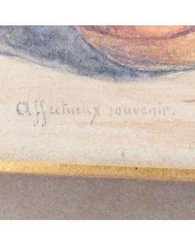 Aquarelle à la Pipe Signée F.BAUCHARD 1908