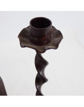 Pair of Wrought Iron Candlesticks