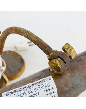 Petite Lampe de Bureau en Bronze 1900