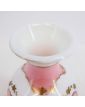 Opaline Vase with White and Pink Floral Decor